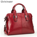 Genuine Leather Women Totes Luxury Handbags Double Zipper