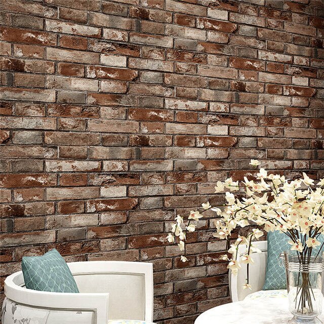 Retro brick wallpaper pattern perspective