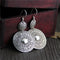 Women Vintage Antique 925 Thai Silver Carved Earrings - Antiques Global