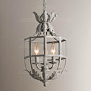 White hanging small chandelier lights globe - Antique Global