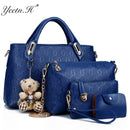 Women 4 Set Handbags Pu Leather Fashion Designer Handbag