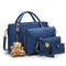 Women 4 Set Handbags Pu Leather Fashion Designer Handbag