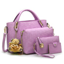 Women 4 Set Handbags Pu Leather Fashion Designer Handbag