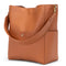 GIONAR RFID Soft Genuine Real Leather Bucket Tote Bag