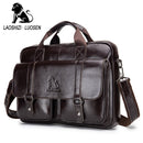 Business Messenger Bag Genuine Leather Men Shoulder Bag Vintage