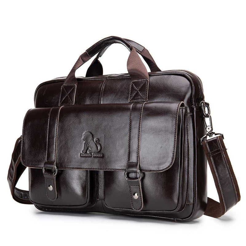 Business Messenger Bag Genuine Leather Men Shoulder Bag Vintage