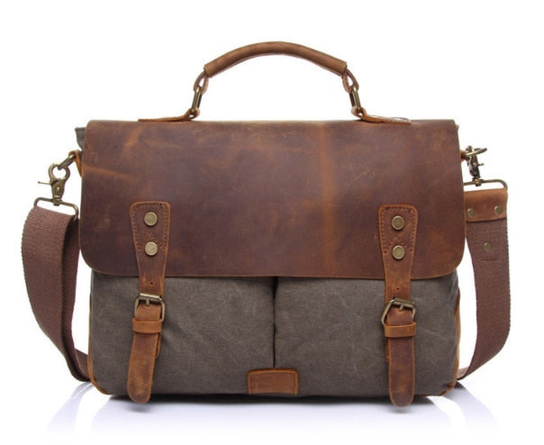 Vintage men's canvas messenger bag