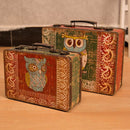 Retro Stylish European Storage Box Travel Out Suitcase Small Portable Wooden Antique Decoration Make Up Organizer Box - Antiques Global