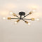 Modern chandelier Sputnik lamps semi-embedded ceiling lamp brushed antique gold lighting 6 lights Nordic home decoration