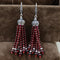 Garnet Earrings Wholesale Silver S925 Silver Antique Style Manual DIY Women Folk Style Series- Antiques Global