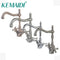 Antique Brass & chrome & Brushed Nickel Bathroom Sink  Mixer Basin Faucets Retro 2 handles 1 Hole Tap Deck Mounted