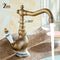 Deck Mounted Single Handle Bathroom Sink Mixer Faucet Antique Brass Hot and Cold Water Face Mixer Tap