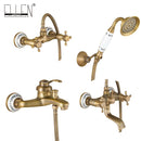 Wall Mounted Bathroom Faucet with Hand Shower Antique Bronze Bath Tub Mixer Tap With Hand Shower  Faucets Sets EL8306