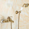 Wall Mounted Bathroom Faucet with Hand Shower Antique Bronze Bath Tub Mixer Tap With Hand Shower  Faucets Sets EL8306