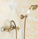 Wall Mounted Bathroom Faucet with Hand Shower Antique Bronze Bath Tub Mixer Tap With Hand Shower  Faucets Sets EL8306