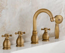Bathtub Faucets 5 pcs antique bronze bath tub faucet with hand shower faucet mixer crane