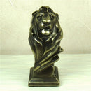 Abstract Lion Bust Antique Resin Lion Statue Animal Head Sculpture Ornament Souvenir Art and Craft Furnishing Office Decor Study  - Antique Global