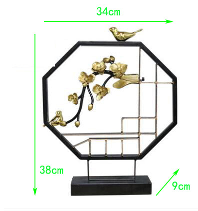 New Chinese Antique Zen Wrought Iron Ornaments Home Livingroom TV Cabinet Figurines Crafts Hotel Office Decoration Accessories