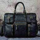 Men Real Leather Antique Large Capacity Travel Briefcase Business 15.6" Laptop Case