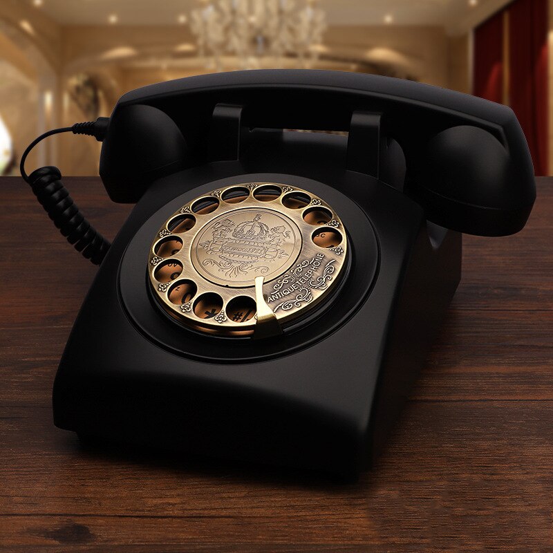 Corded Black Landline Phones for Home Antique Rotary Dial