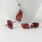 Silver Jewelry Set Antique For Women With Natural Red Agate Gemstone Earring Necklace