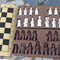 Antique Chess Resin Large Chess Figures Shape Leather Chess Board