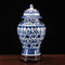 Ceramic jar antique ornament, blue and white