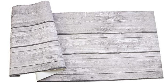 Retro stereo gray antique wood grain wallpaper industrial wind