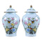 Symmetrical Vase Antique Ceramic Vase Flowers and Birds Patterns