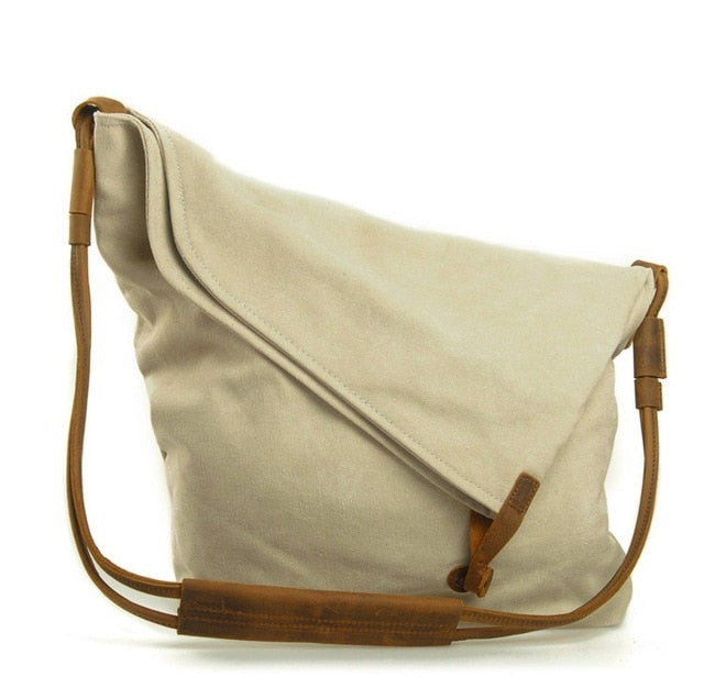 M023 Women Messenger Bags Female Canvas Leather Vintage Shoulder Bag