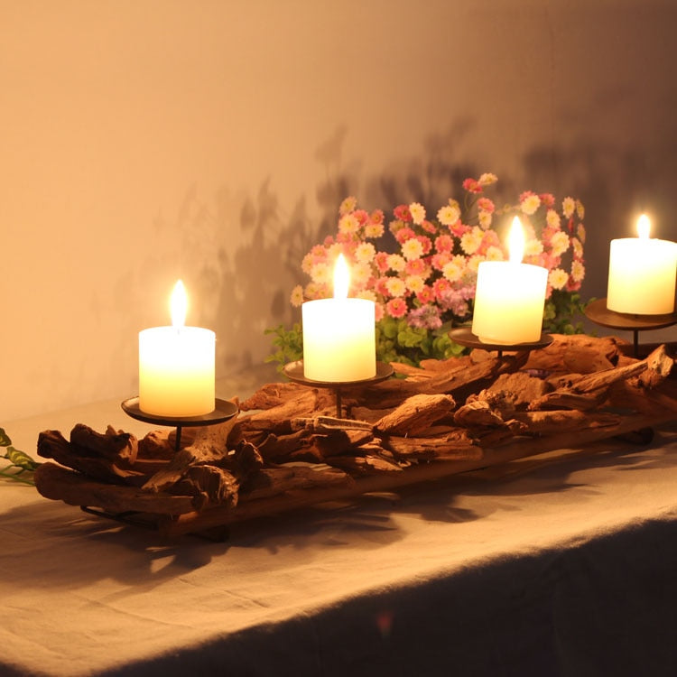 Antique Candle Holder Wood