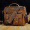 Men Real Leather Antique Style Coffee Briefcase Business 13" Laptop Cases Attache Messenger Bags Portfolio B207-d - Antiques Global