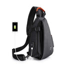 Tangcool Multifunction Fashion Men Crossbody Bags USB Charging Chest Pack Short Trip Messengers Bag Water Repellent Shoulder Bag