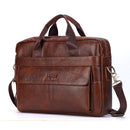 Men Genuine Leather Handbags Casual Leather Laptop Bags