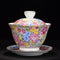 Ceramic Tea Tureen Hand-painted Enamel Medium Antique