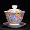 Ceramic Tea Tureen Hand-painted Enamel Medium Antique